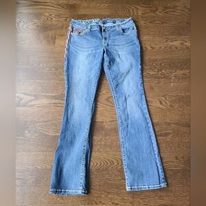 Vaccari Women's Blue Jeans embellished pockets sz.32 L